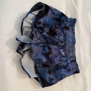Purple blue and black lululemon shorts